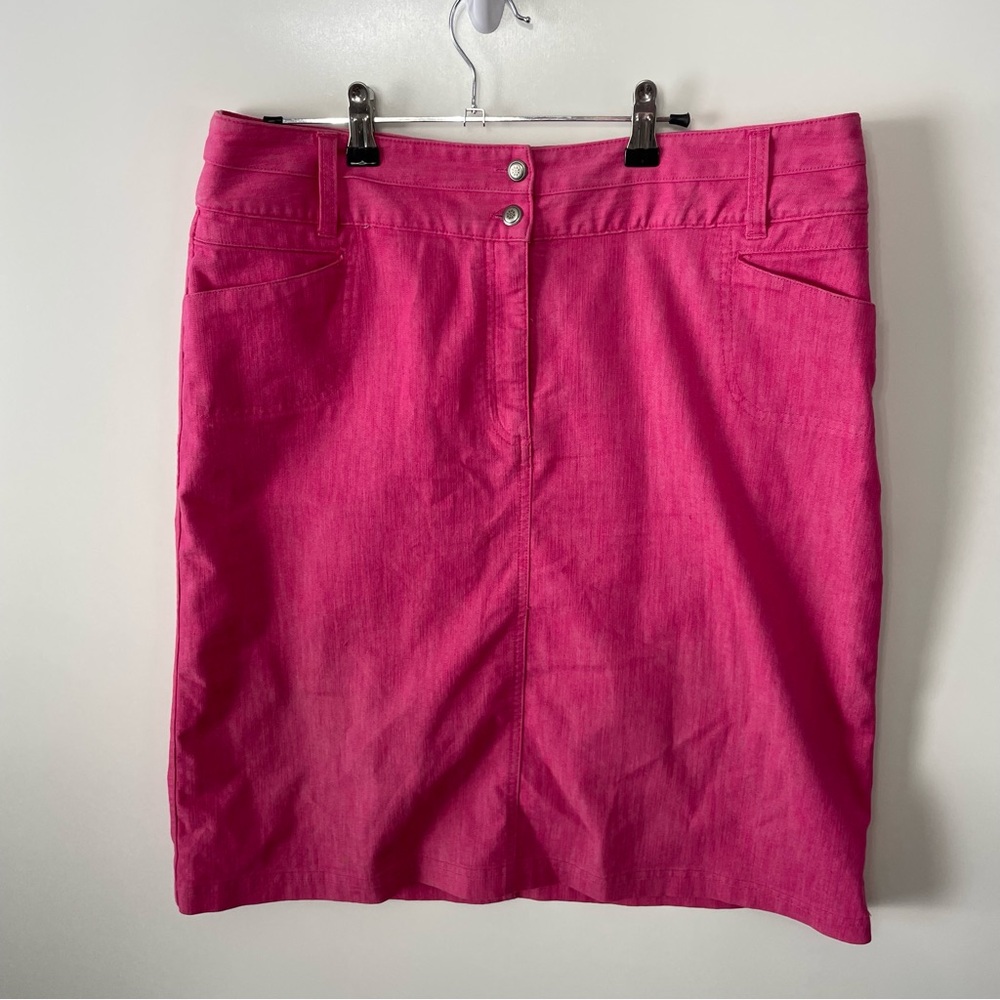 Christopher & Banks Bright Pink Pencil Skirt Womens 14 Colorful Coquette MCBling